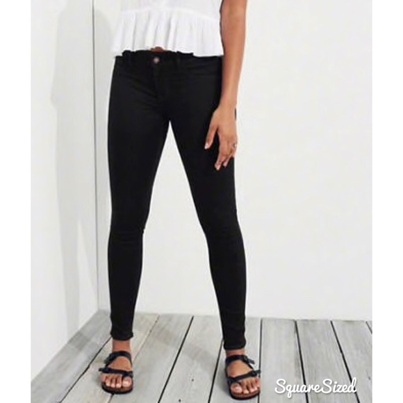 black jeggings hollister